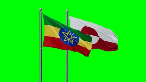 Greenland and Ethiopia flags Stock Footage 291491575