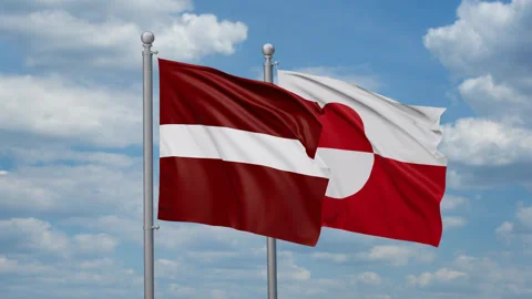 Greenland and Latvia flags Stock Footage 270215870