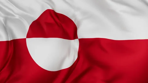 Greenland cloth flag background loop Stock Footage 310849355