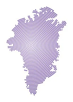 Greenland dotted map. Digital style shape of Greenland. Tech icon of the co.. Stock Illustration