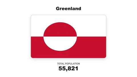 Greenland - Flag And Population Statistics - Digital Graphics Stock Footage 342624071