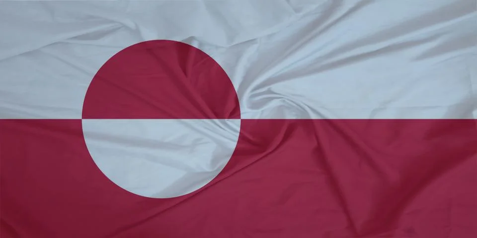 Greenland Flag fabric rippling in the wind Stock Photos