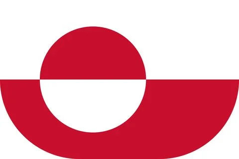 Greenland flag in flat oval design 库存插图