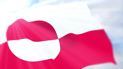 Greenland Flag Seamless Loop 4k 60fps on Sky Background Stock Footage 340624425