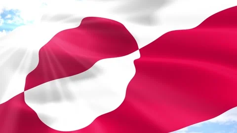 Greenland Flag Seamless Loop 4k 60fps on Sky Background Vídeos de archivo 341560523
