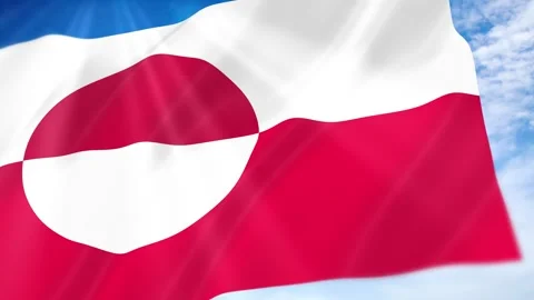 Greenland Flag Seamless Loop 4k 60fps on Sky Background Stock Footage 341673373