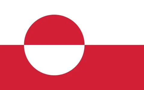 Greenland flag vector graphic. Rectangle Greenlander flag illustration. Green Stock-Illustration