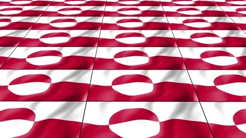 Greenland Flag wave 3d rotating view animated wallpaper background Vidéo 264312195