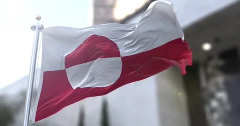 Greenland-flag-waving-seamless-loop-4k-60fps Stock Footage 333354914