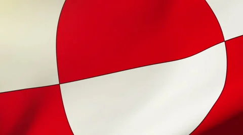 Greenland flag waving in the wind. Looping sun rises style.  Animation loop Stock-Footage 48314908