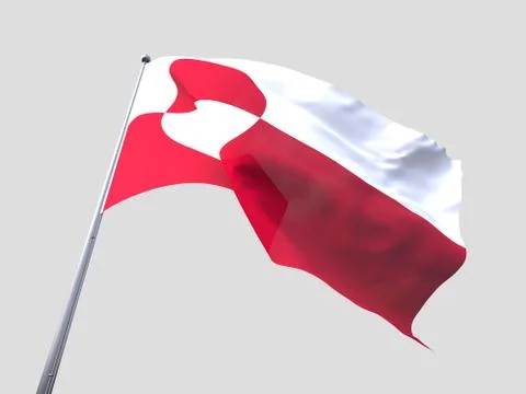 Greenland flying flag isolate on white background. Stock Illustration