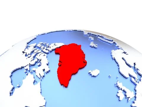 Greenland on globe Stock Illustration