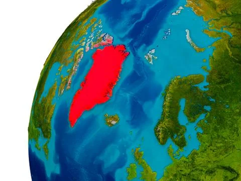 Greenland on globe Stock Illustration