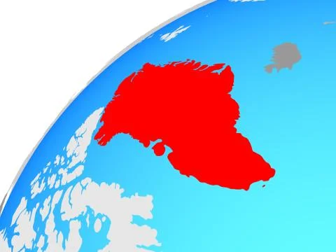 Greenland on globe Stock Illustration