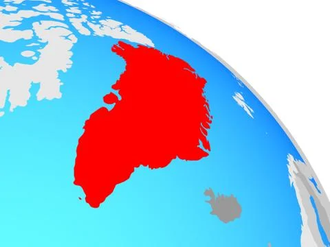 Greenland on globe Stock Illustration