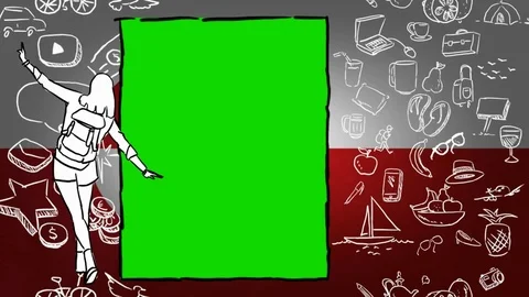 Greenland - Hand-drawn - Flag Loop - Illustration Stock Footage 90617282