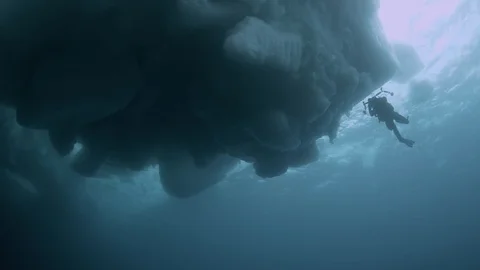 Greenland ice diving Stock Footage 118953100