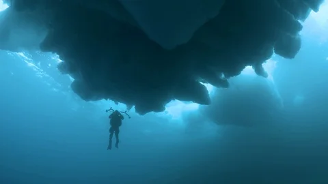 Greenland ice diving Stock Footage 119100271