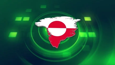 Greenland Map and Flag Background Stock Footage 344028010