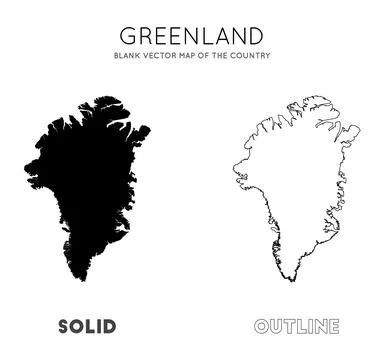Greenland map. Blank vector map of the Country. Borders of Greenland for yo.. 스톡 일러스트