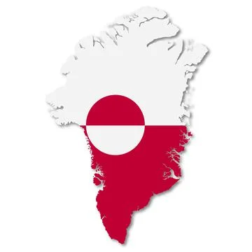 Greenland map with clipping path to remove shadow 3d illustration Stock Illustration