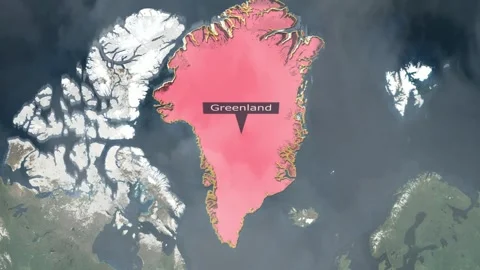 Greenland Map - Clouds Effect Video stock 266878811