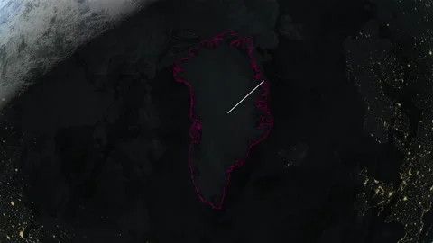 Greenland map on Earth at night Stock Footage 299847473