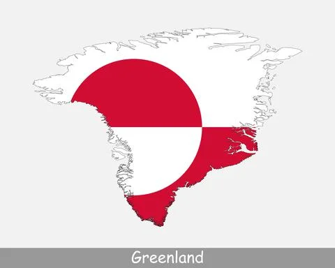 Greenland Map Flag Stock Illustration