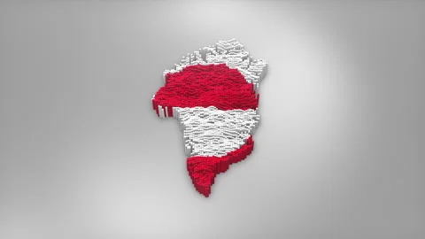 Greenland Map with Flag Intro Background Stock Footage 315168578