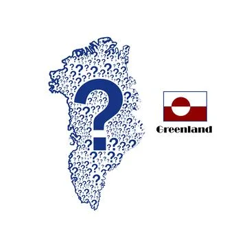 Greenland map flag made from question mark. Stock-Illustration