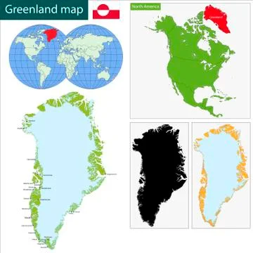 Greenland Map Stock Illustration