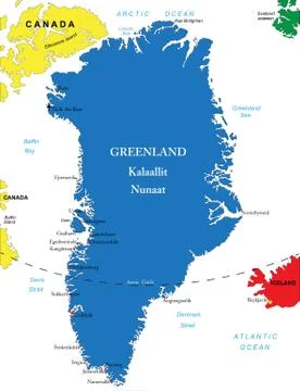 Greenland map Stock Illustration