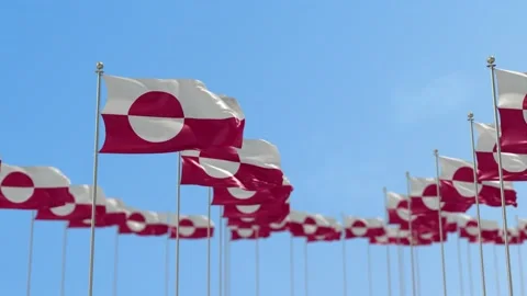 Greenland Row Of Flags 3D Animation Stock-Footage 148695025