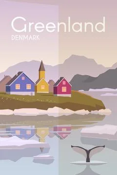 Greenland. Vector poster. Stock Illustration
