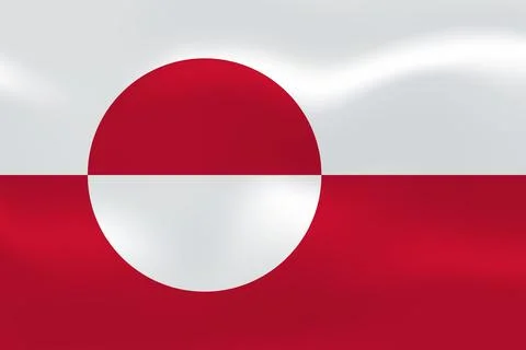 Greenland waving effect flag Stock Illustration
