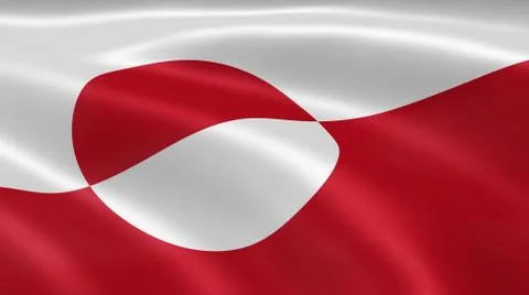 Greenlander flag in the wind Stock Photos