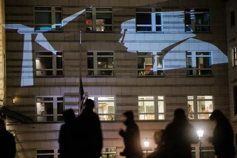 Greenpeace protests Trump's exit from Paris Climate Agreement, Berlin, Germany - Stock Photos