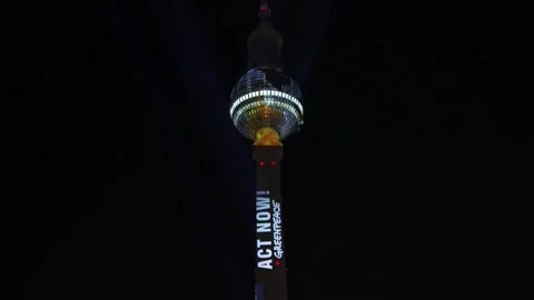 Greenpeace urges climate action with Berlin projection ahead of COP30, GERMANY,  Stock Footage 320600930