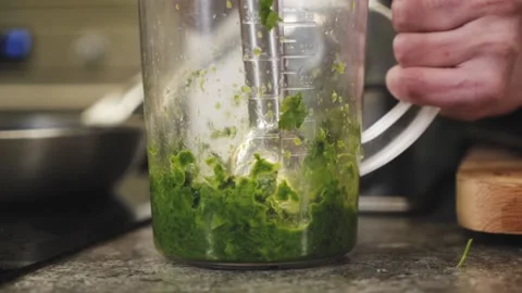Greens in a blender. Stock Footage 146823087