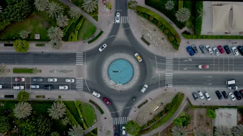 Greens Roundabout Aerial Stock Footage 168361042