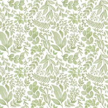 Greens - Seamless Pattern - RGB Stock Illustration