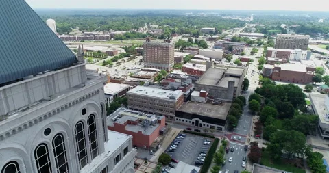 Greensboro from the sky Stock Footage 148920579