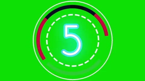 Greenscreen countdown with circle animations Stock Footage 279088317