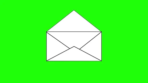 Greenscreen letter email envelope message icon animation Stock Footage 243992481