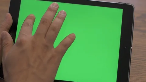 Greenscreen on Tablet Stock Footage 116843431