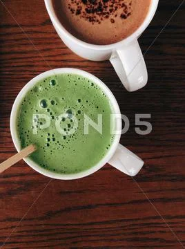 Greentea matcha latte Stock-Fotos