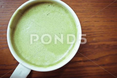 Greentea matcha latte Stock-Fotos