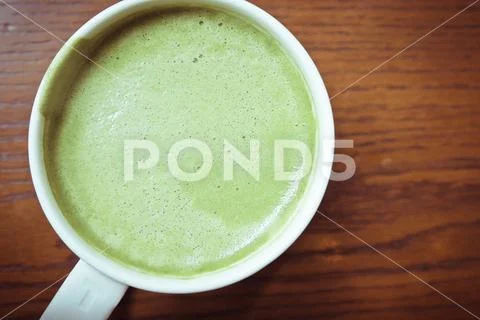Greentea matcha latte Stock-Fotos