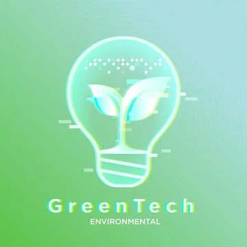 Greentech abstract background concept Plants stored in bulbs Stock Illustration