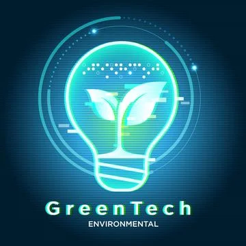 Greentech abstract background concept Plants stored in bulbs Stock Illustration
